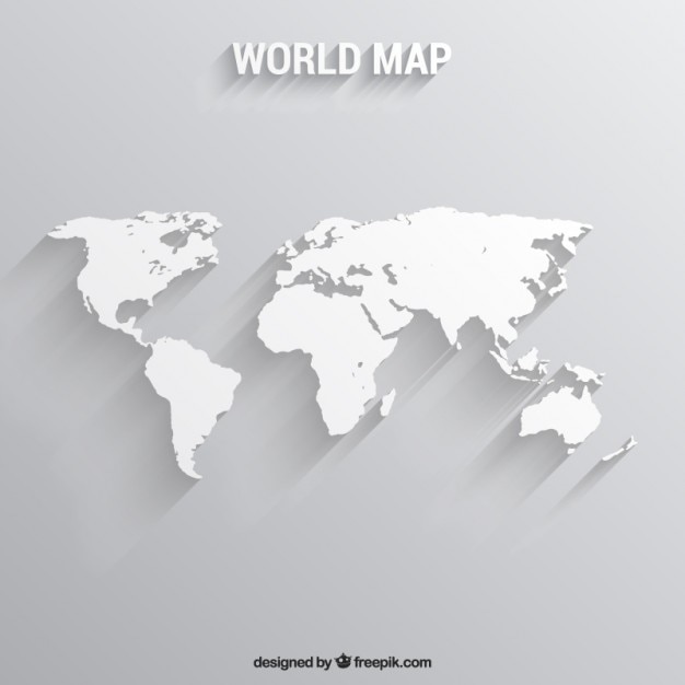 Mappa del mondo bianca