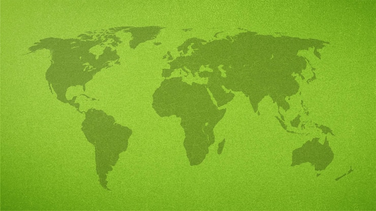 Vettore mappa del mondo dettagliata su sfondo verde testurizzato atlante della terra vettoriale per il tema dell'ambiente ecologico