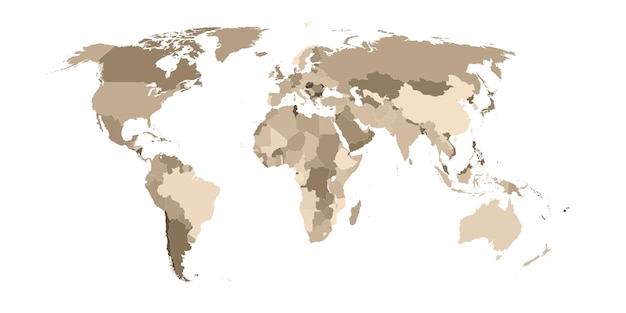 Mappa del mondo divisa per paese