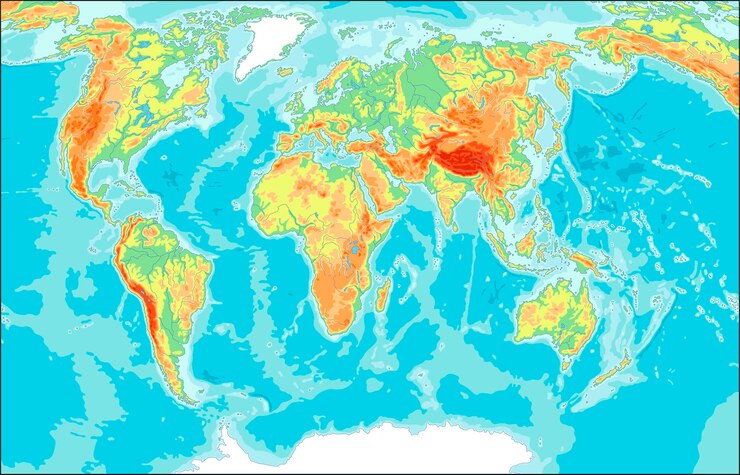Vettore mappa del mondo fisico