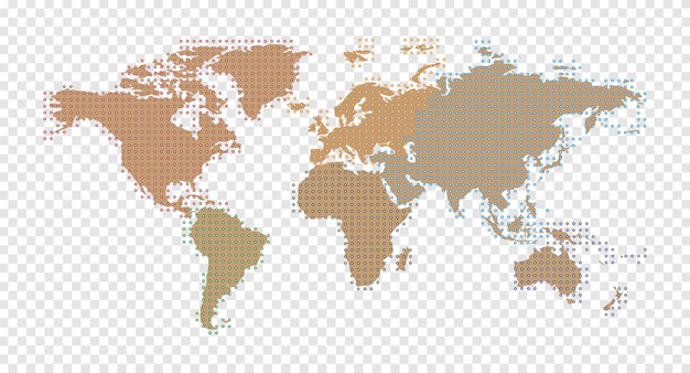 Mappa del mondo vettoriale con punto e capitale isolato su bianco