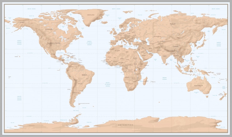 Vettore mappa del mondo vintage
