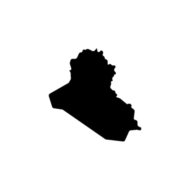 mappa del paese dell'Iraq illustrazione dell'icona vettoriale della frontiera
