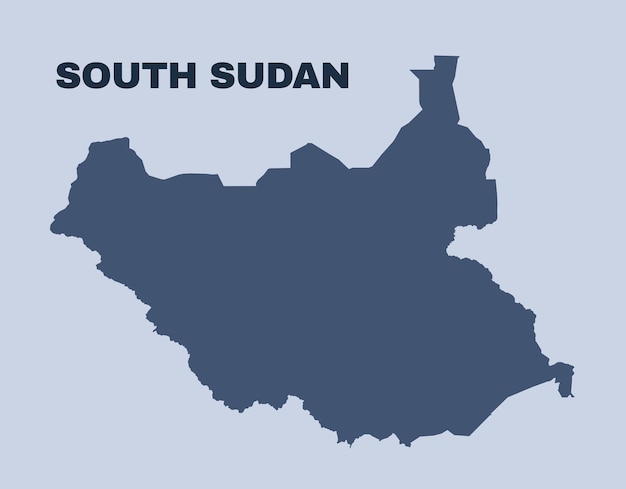 Mappa del Sudan del Sud semplice vettore piatto