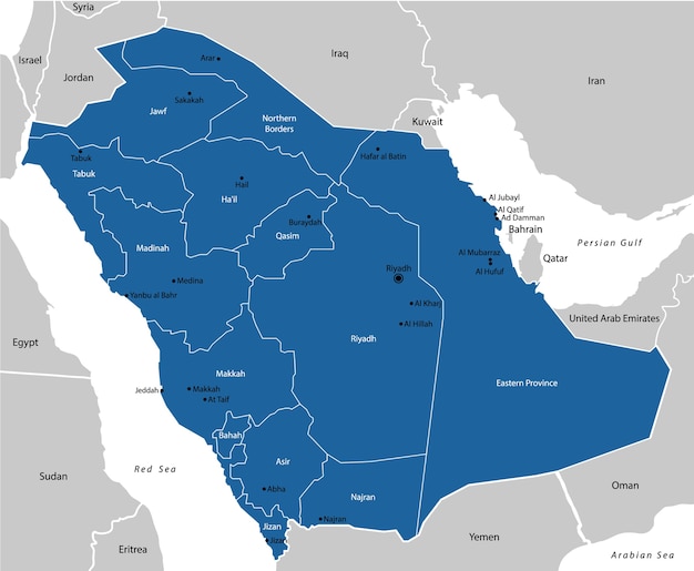 Mappa dell&#39;Arabia Saudita