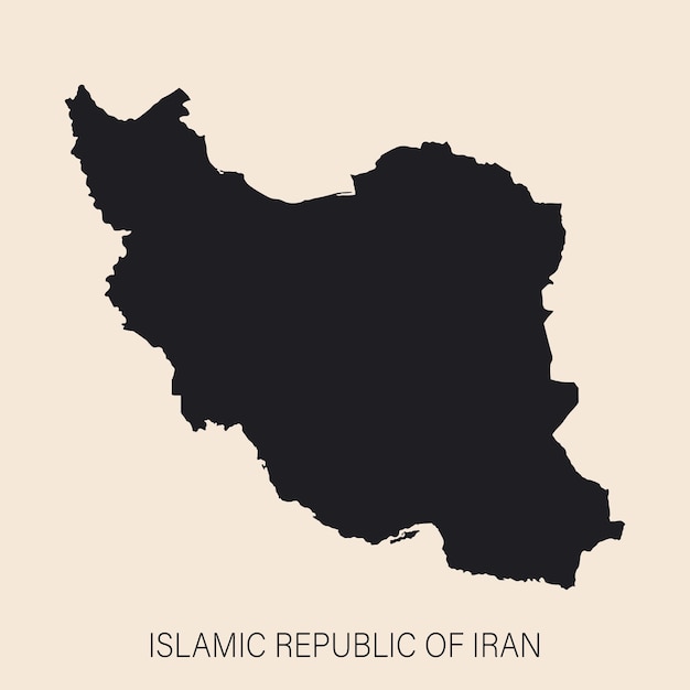 Mappa dell'Iran altamente dettagliata con bordi isolati su sfondo Stile piatto