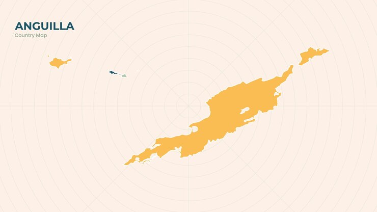 Vettore mappa dell'isolato stato moderno colorato di anguilla
