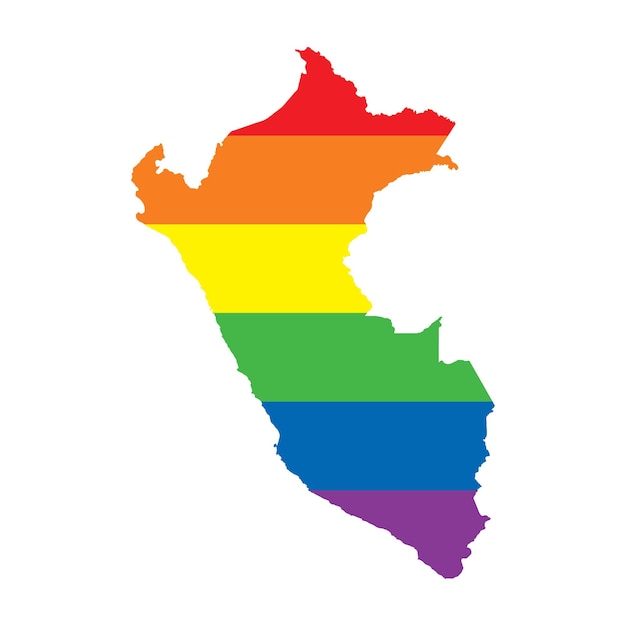 Mappa della bandiera dell'orgoglio gay lgbtq del Perù