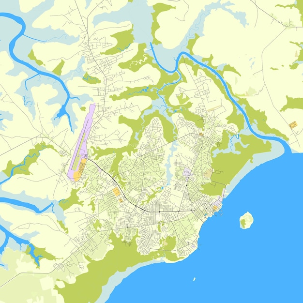 Mappa della città di Bissau GuineaBissau