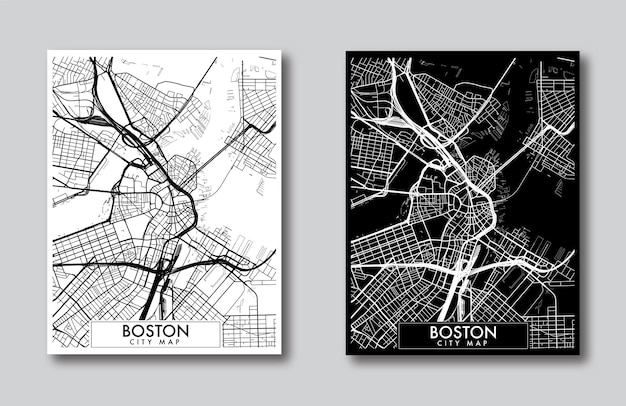 mappa della città di boston