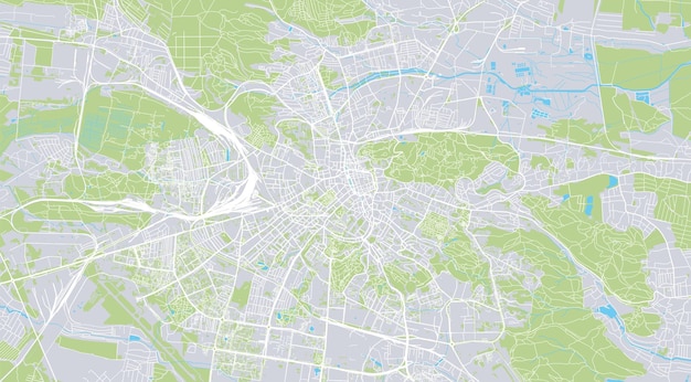 Mappa della città urbana vettoriale di lviv ucraina europa