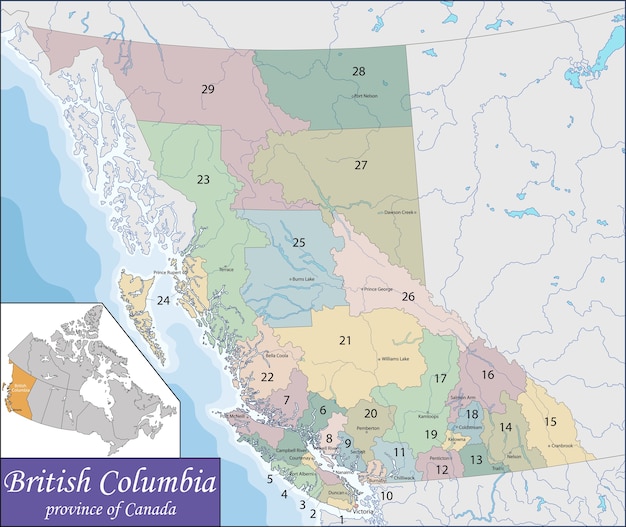 Mappa della Columbia Britannica