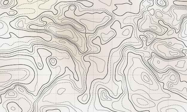 Mappa della linea topografica del fondo oceanico isoline d'onda curva illustrazione vettoriale