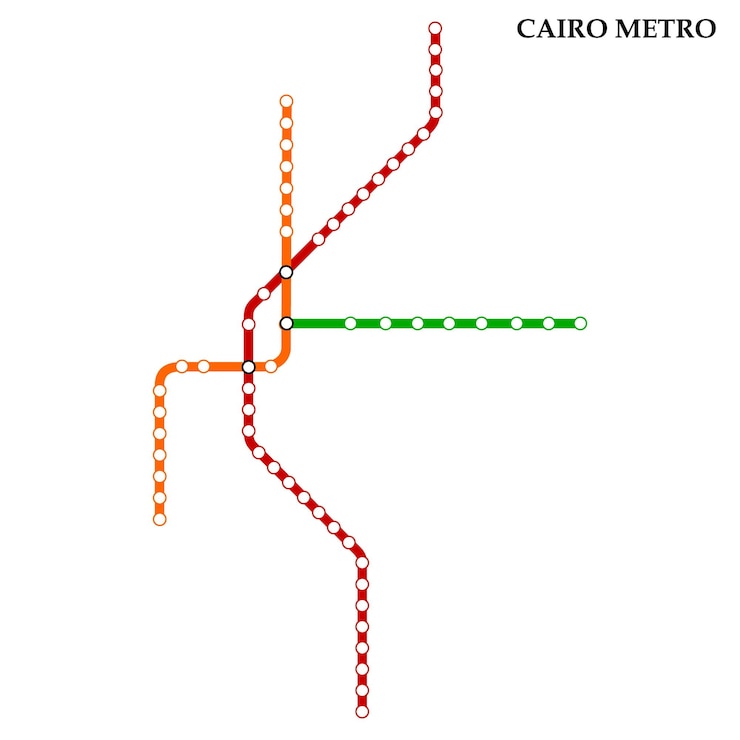 Vettore mappa della metropolitana del cairo