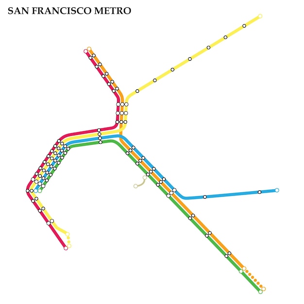 Mappa della metropolitana di San Francisco