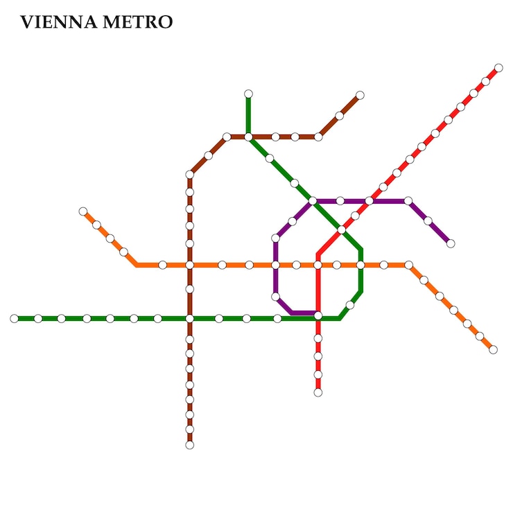 Vettore mappa della metropolitana di vienna
