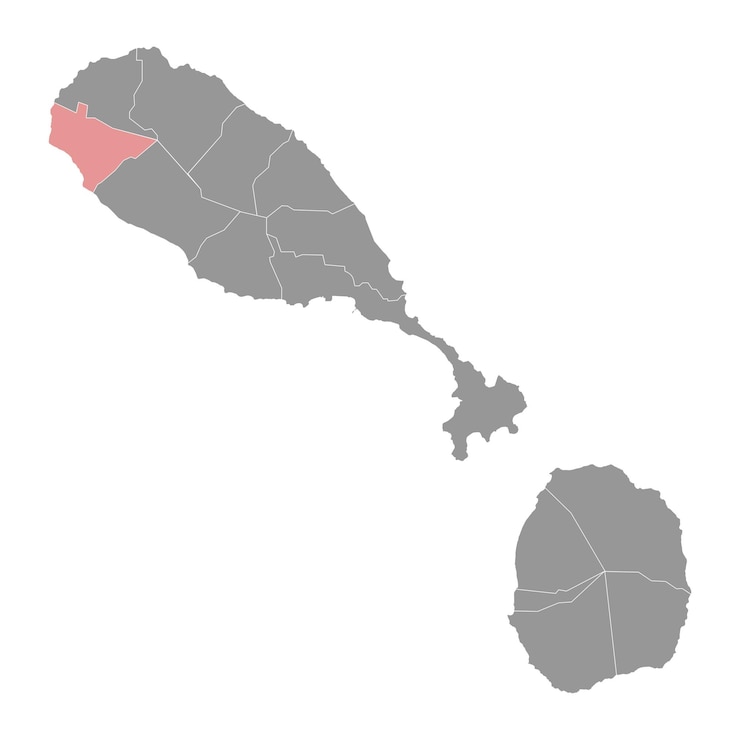 Vettore mappa della parrocchia di saint anne sandy point saint kitts e nevis