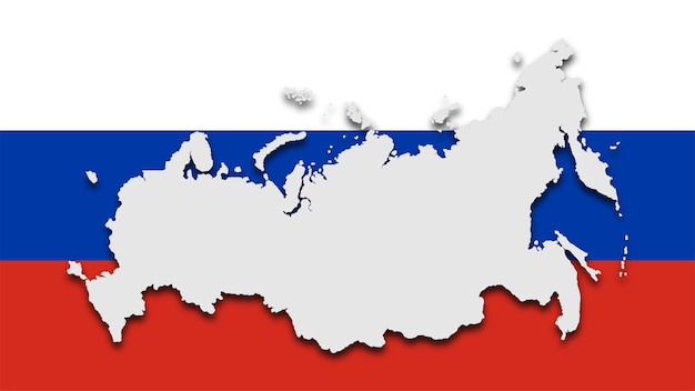 Mappa della Russia in colore nero isolato su sfondo bianco Illustrazione del vettore della mappa della Russia