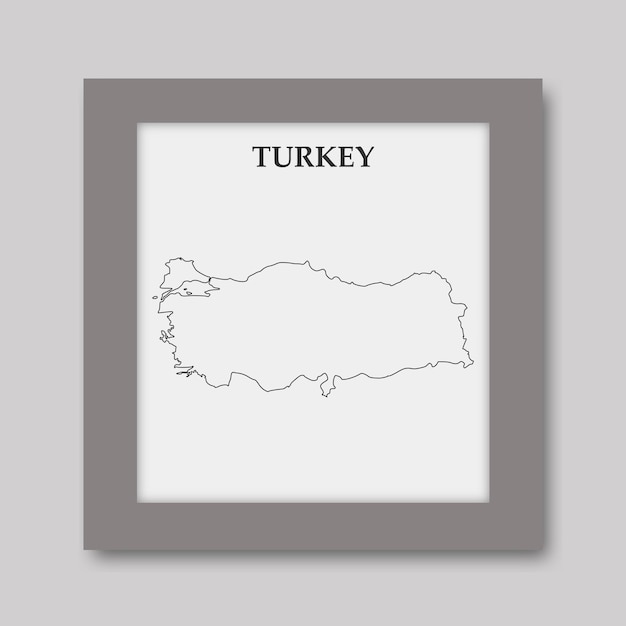 Mappa della Turchia illustrazione linea continua arte disegno a mano