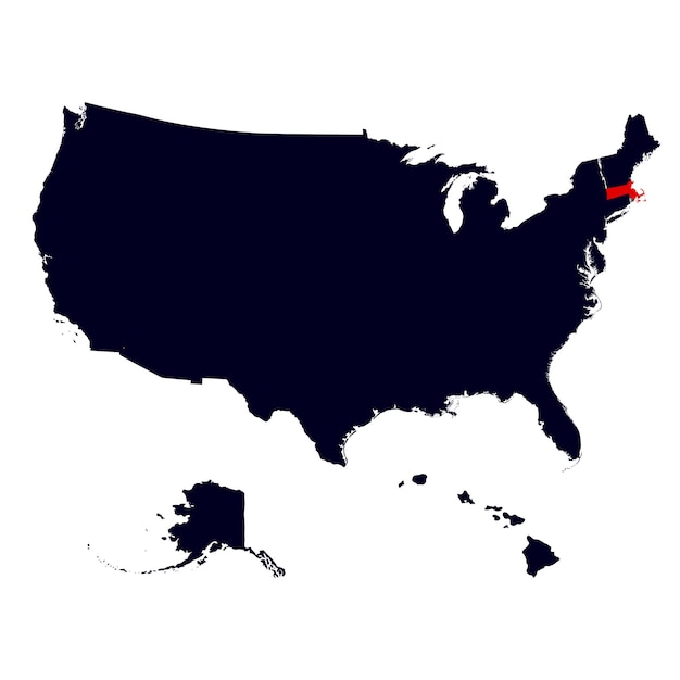 Mappa dello stato americano del Massachusetts