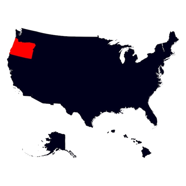 Mappa dello stato americano dell'Oregon