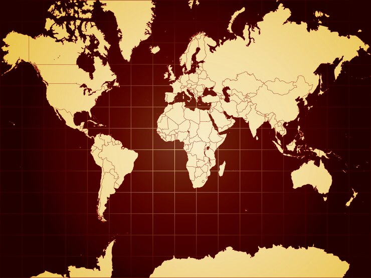 Mappa dettagliata del mondo illustrazione completamente modificabile