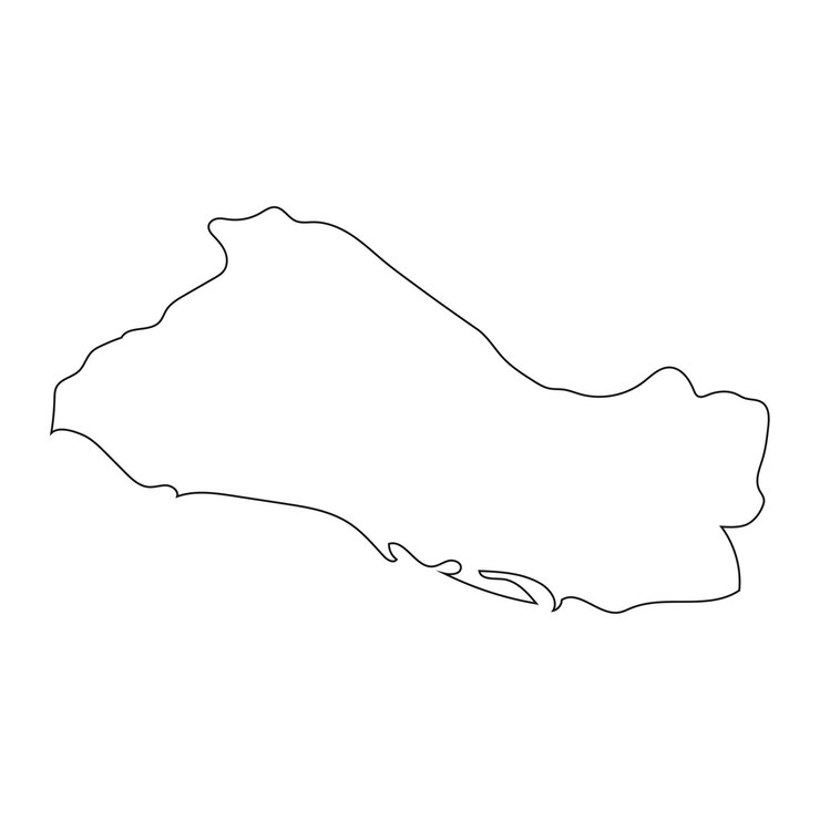 Vettore mappa di el salvador altamente dettagliata con bordi isolati sullo sfondo