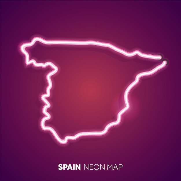 Mappa di luci al neon della Spagna