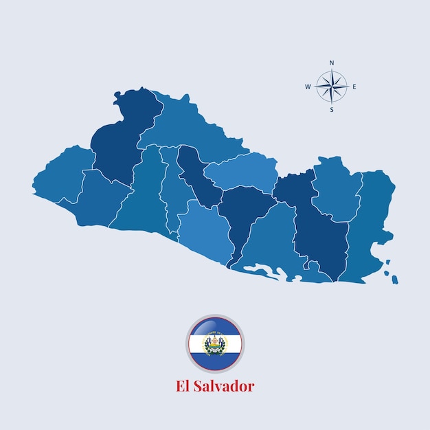 Mappa e bandiera di El Salvador Mappa di bandiera del vettore di El Salvador