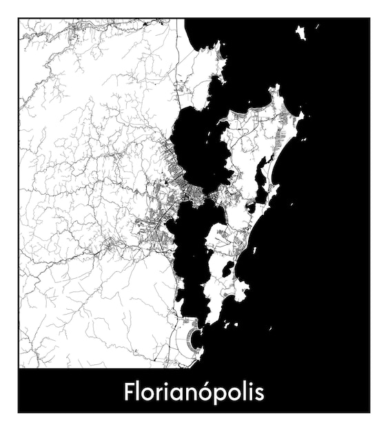 Mappa minima della città di Florianpolis Brasile Sud America