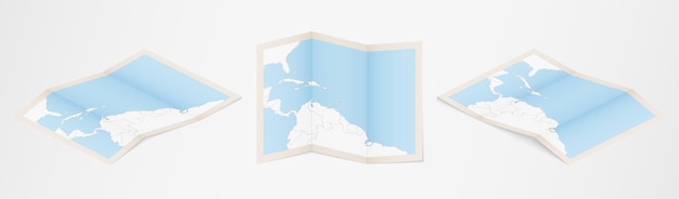 Mappa piegata di Santa Lucia in tre diverse versioni.
