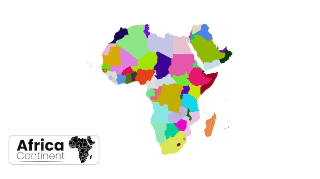 Mappa politica colorata dell'Africa