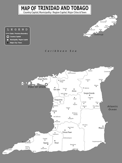 Mappa politica del paese con la capitale della provincia o della capitale dello stato, le principali città e città