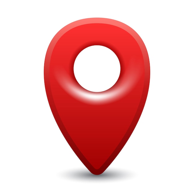 Mappa rosso pin Vector 3D clipart isolato su sfondo bianco