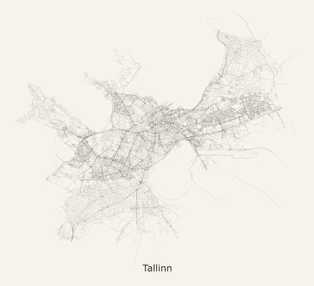 mappa stradale della città di Tallinn Estonia