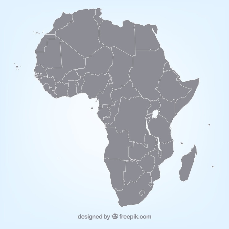 Vettore mappa vettoriale africana