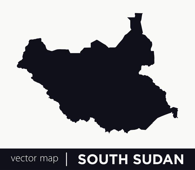 Mappa vettoriale altamente dettagliata del Sud Sudan