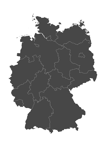 Mappa vettoriale della Germania con le province