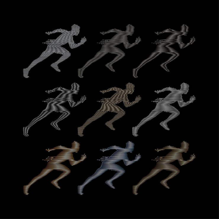 Vettore maratona dei corridori di ironman