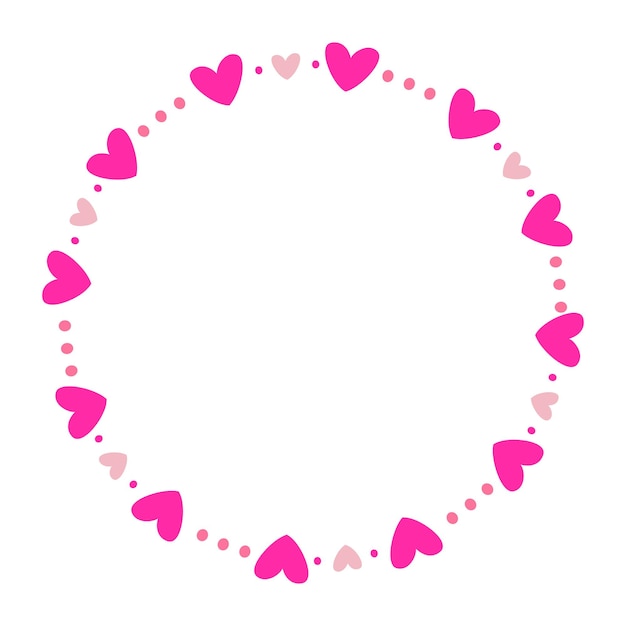 Marca e cornice di cuori disegnati a mano su sfondo bianco