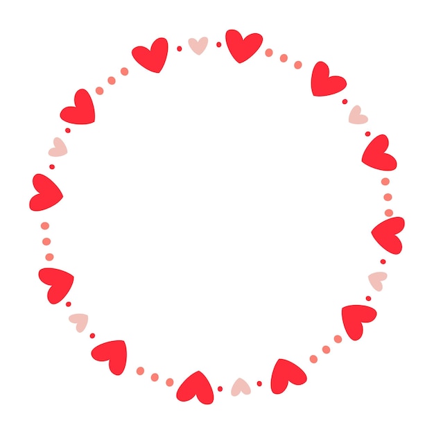 Marca e cornice di cuori disegnati a mano su sfondo bianco
