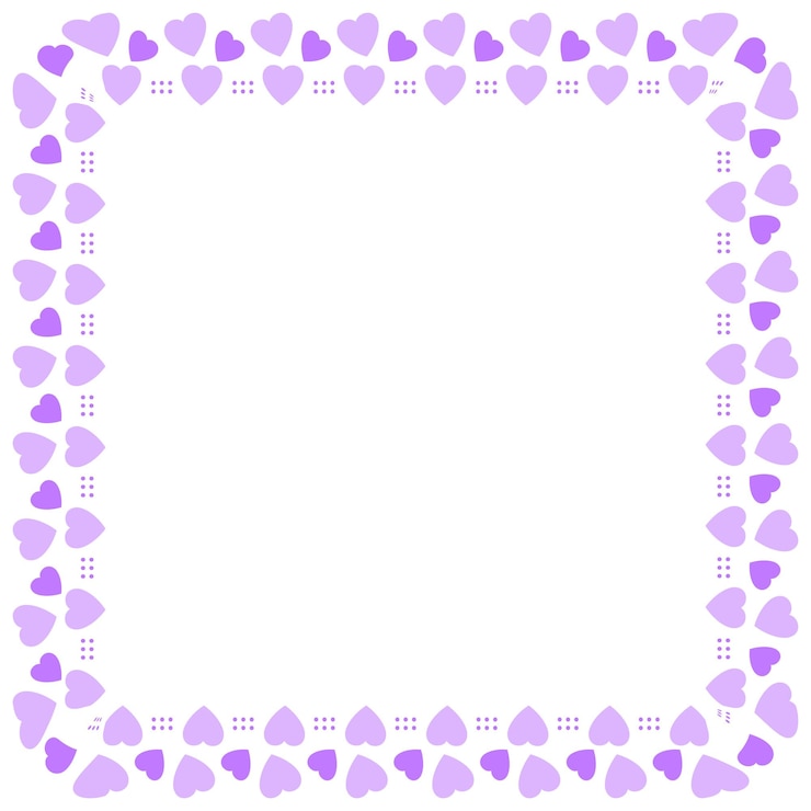 Vettore marca e cornice di cuori disegnati a mano su sfondo bianco