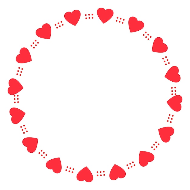 Marca e cornice di cuori disegnati a mano su sfondo bianco