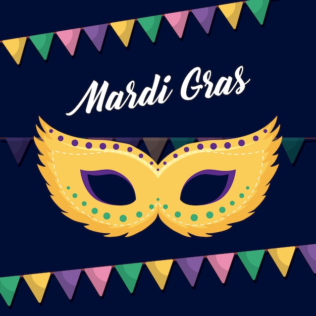 Mardi gras card con maschera