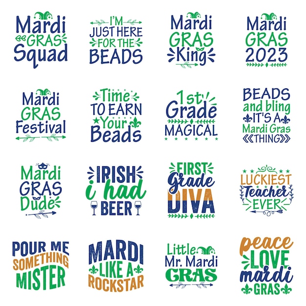 Mardi Gras Svg Bundle, pacchetto t-shirt Mardi Gras