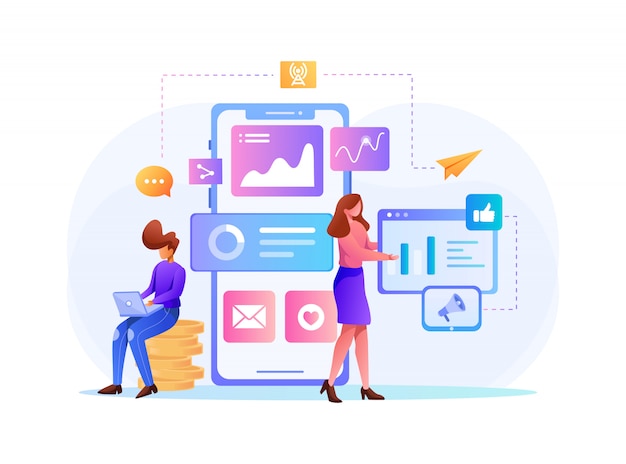 Marketing dei dati visivi e concetti aziendali