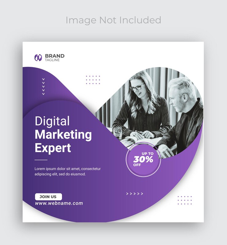 Marketing digitale e post sui social media aziendali e modello di progettazione di banner web
