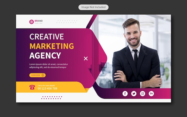 Marketing digitale e post sui social media aziendali e modello di progettazione di banner web
