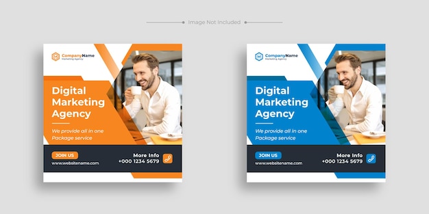 Marketing digitale e post sui social media aziendali o modello di banner web
