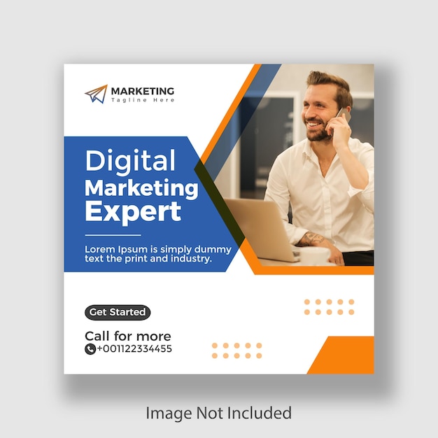 Marketing digitale e social media aziendali Post Banner Design Template Premium Vector